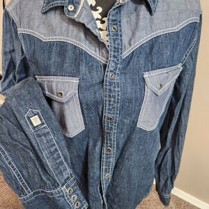 Guess Women's Western Denim Button Down